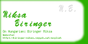 miksa biringer business card
